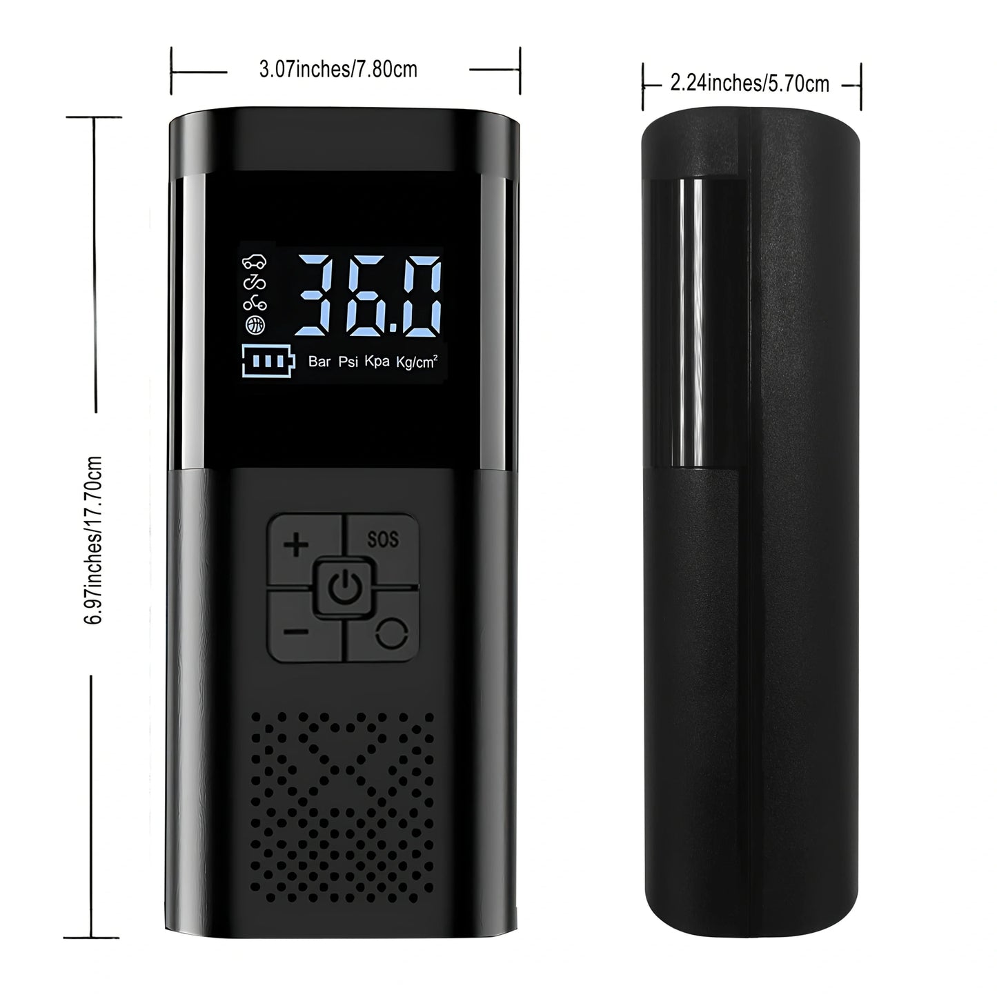 Portable Cordless Air Compressor with Digital Display – 150 PSI Fast Tire Inflator for Cars, Bikes and Motorcycles