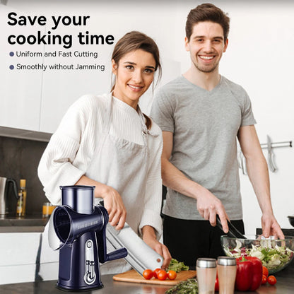 5-in-1 Rotary Cheese Grater & Vegetable Slicer Stainless Steel Easy to Clean Multi-Functional Kitchen Tool for Home Use