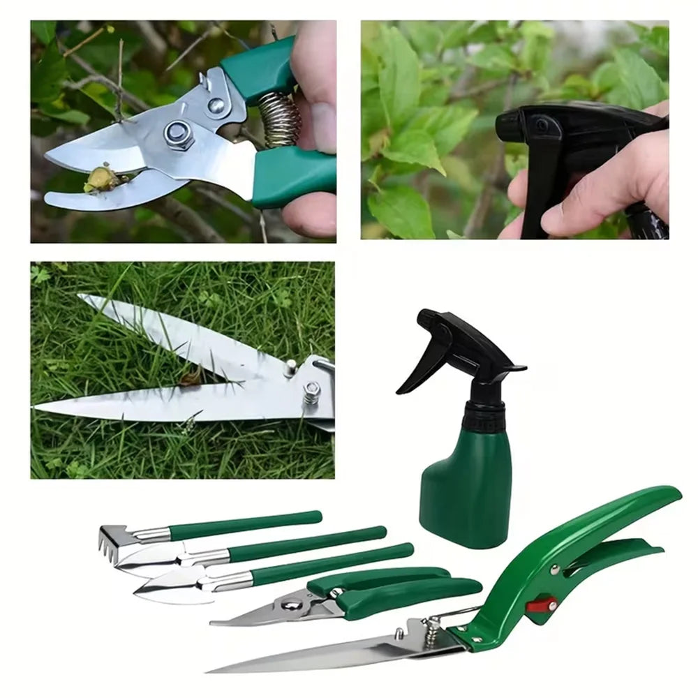 10 PCS Garden Tool Set For Garden Plants Flower Pot Shovel Rake Spade Tools Plants Weeding and Fertilizing Stainless Steel Tools