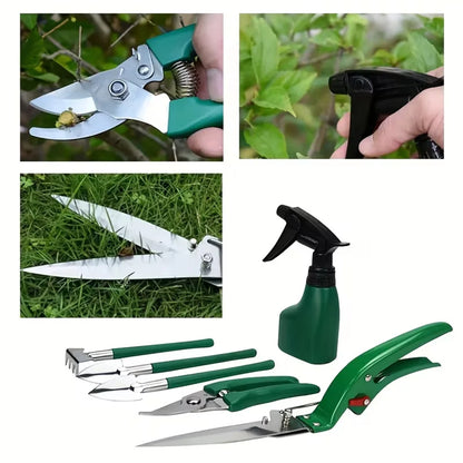 10 PCS Garden Tool Set For Garden Plants Flower Pot Shovel Rake Spade Tools Plants Weeding and Fertilizing Stainless Steel Tools