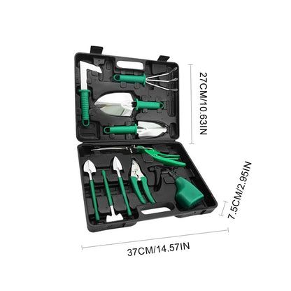 10 PCS Garden Tool Set For Garden Plants Flower Pot Shovel Rake Spade Tools Plants Weeding and Fertilizing Stainless Steel Tools