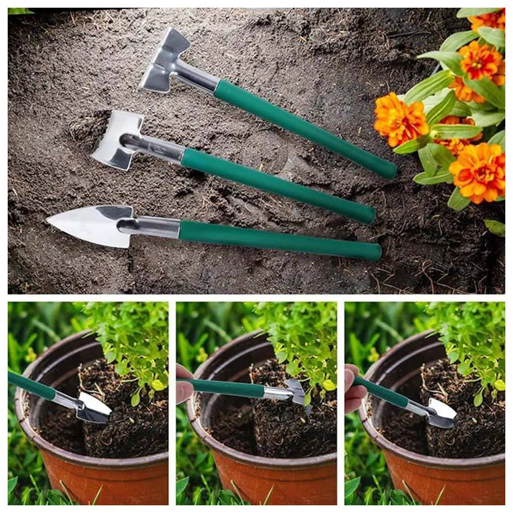 10 PCS Garden Tool Set For Garden Plants Flower Pot Shovel Rake Spade Tools Plants Weeding and Fertilizing Stainless Steel Tools