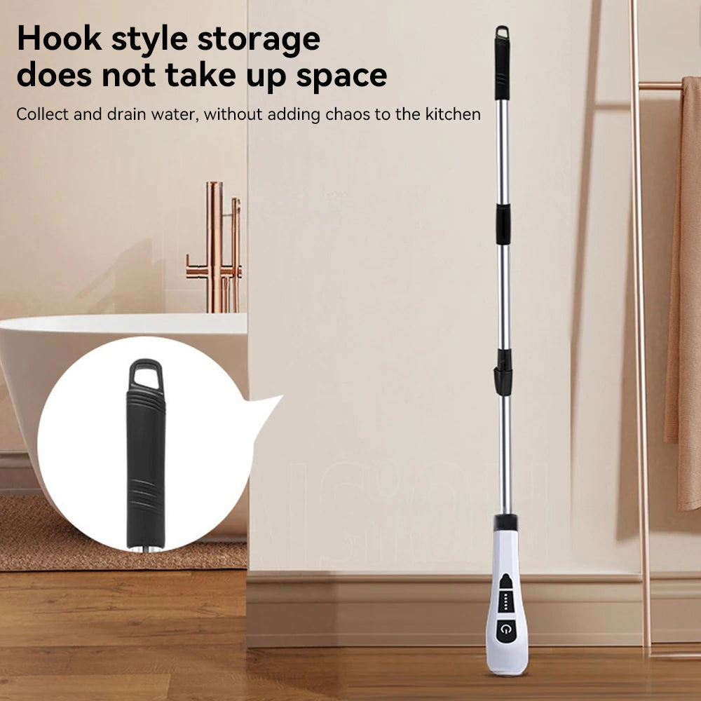 Electric Spin Scrubber 25W – Cordless Cleaning Brush with 8 Heads, 5-Speed Adjustable Handle, Waterproof for Bathroom & Kitchen Cleaning