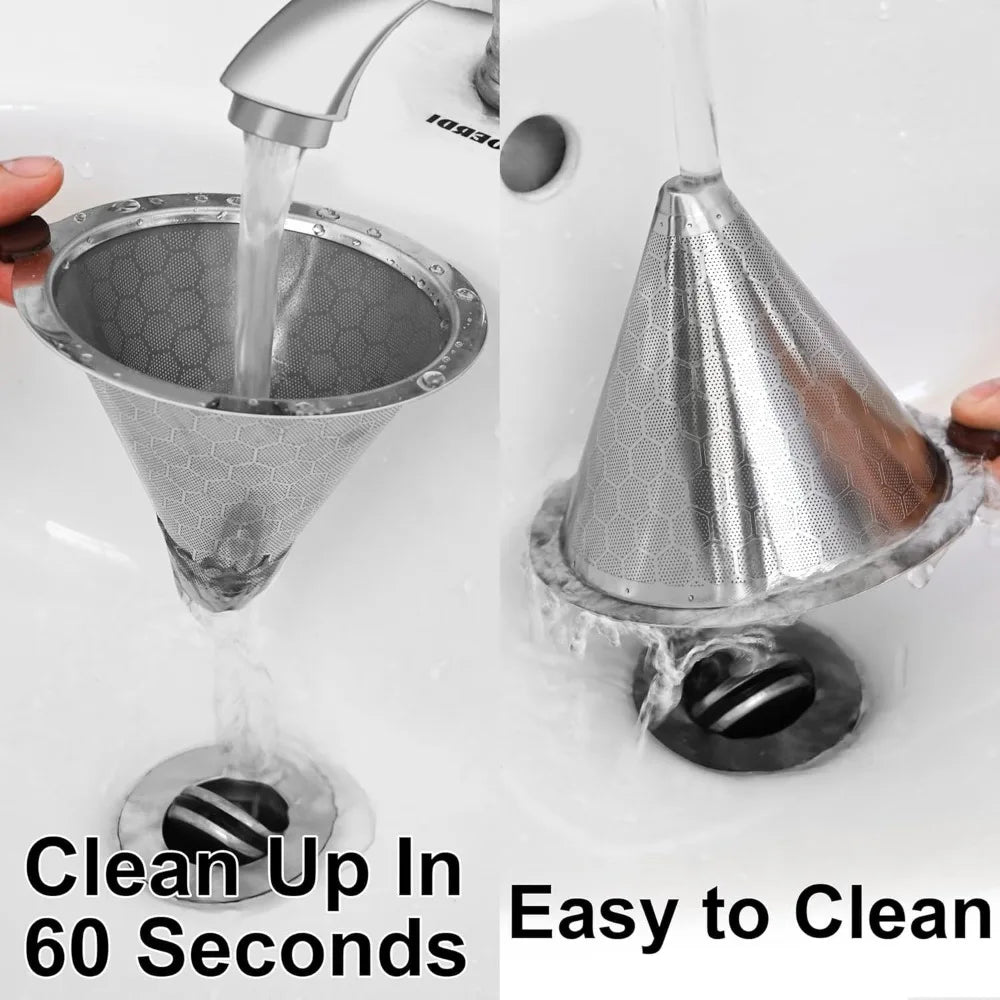 Portable Coffee Filter Stainless Steel Easy Clean Reusable Double Layer Coffee Funnel Paperless Pour Over Holder Coffee Dripper