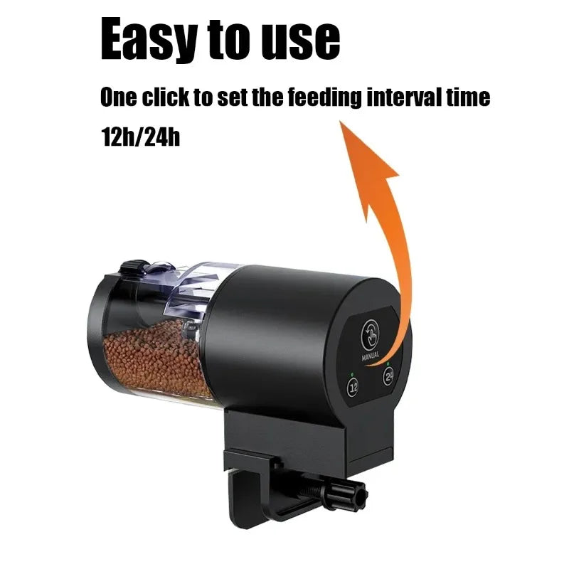 Automatic Fish Feeder 100ML – Battery Powere Timer for Aquarium & Fish Tank, Easy Setup Auto Food