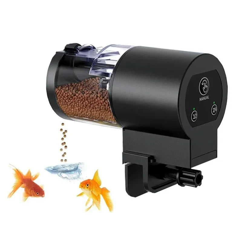 Automatic Fish Feeder 100ML – Battery Powere Timer for Aquarium & Fish Tank, Easy Setup Auto Food