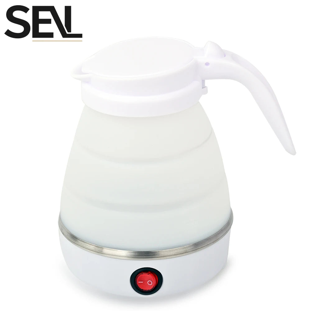 Foldable Mini Travel Kettle | Portable 0.6L Electric Kettle, Silicone Collapsible, 110V–240V, Fast Boil for Hotel Room, Camping & Office