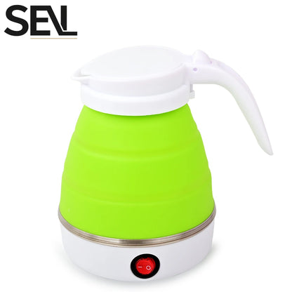 Foldable Mini Travel Kettle | Portable 0.6L Electric Kettle, Silicone Collapsible, 110V–240V, Fast Boil for Hotel Room, Camping & Office