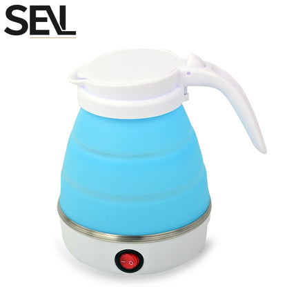 Foldable Mini Travel Kettle | Portable 0.6L Electric Kettle, Silicone Collapsible, 110V–240V, Fast Boil for Hotel Room, Camping & Office